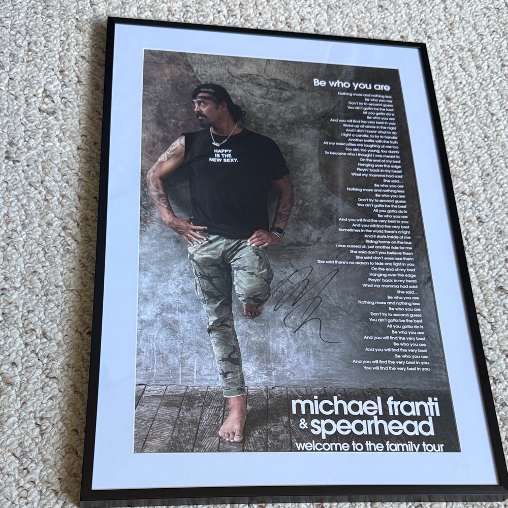 Michael Franti & Spearhead Signed Poster framed new be who you are